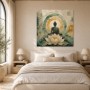 Buddha auf Lotus, Leinwand oder Fine Art Print mit ruhiger Harmonie