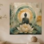 Buddha auf Lotus, Leinwand oder Fine Art Print mit ruhiger Harmonie