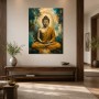 Buddha in Goldtönen, Wandbild oder Poster mit meditativer Ausstrahlung