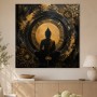 Buddha Silhouette als Wandbild oder Acrylbild in Gold und Schwarz