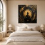 Buddha Silhouette als Wandbild oder Acrylbild in Gold und Schwarz