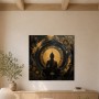 Buddha Silhouette als Wandbild oder Acrylbild in Gold und Schwarz