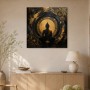 Buddha Silhouette als Wandbild oder Acrylbild in Gold und Schwarz