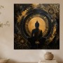 Buddha Silhouette als Wandbild oder Acrylbild in Gold und Schwarz