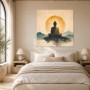 Buddha im goldenen Licht als Modernes Wandbild oder Fine Art Print