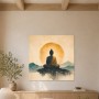 Buddha im goldenen Licht als Modernes Wandbild oder Fine Art Print