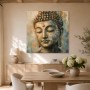 Buddha in Gold und Blau, Kunstdruck oder Acrylbild