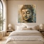Buddha in Gold und Blau, Kunstdruck oder Acrylbild