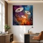 Abstrakte Kunst mit asiatischen Schirmen, Wandbild oder Acrylbild