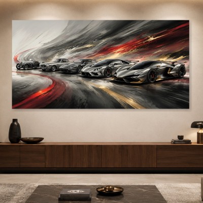 Exklusive Sportwagen in Bewegung, Modernes Wandbild oder Canvas Print