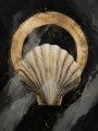 Abstraktes Wandbild mit Muschelmotiv, Leinwand oder Acrylbild