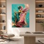 Luxuriöses Flakon Kunstwerk und Acrylbild in Türkis und Gold