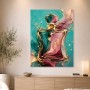 Luxuriöses Flakon Kunstwerk und Acrylbild in Türkis und Gold