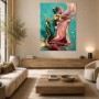 Luxuriöses Flakon Kunstwerk und Acrylbild in Türkis und Gold