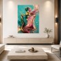 Luxuriöses Flakon Kunstwerk und Acrylbild in Türkis und Gold
