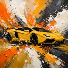 Gelber Supersportwagen als Modernes Wandbild und Acrylbild Gelber Supersportwagen als Modernes Wandbild und Acrylbild
