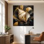 Muschel im Goldglanz als Wandbild oder Fine Art Print