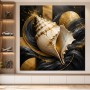 Muschel im Goldglanz als Wandbild oder Fine Art Print