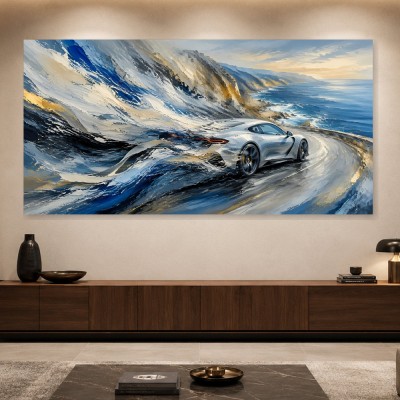 Sportwagen am Meer als Fine Art Print oder Leinwandbild