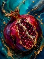 Granatapfel als Kunstdruck oder Wandbild in edlem Farbkontrast