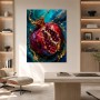 Granatapfel als Kunstdruck oder Wandbild in edlem Farbkontrast