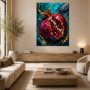 Granatapfel als Kunstdruck oder Wandbild in edlem Farbkontrast
