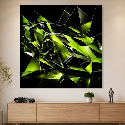 Abstraktes Wandbild oder Acrylbild mit futuristischem Sportwagen