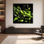 Abstraktes Wandbild oder Acrylbild mit futuristischem Sportwagen