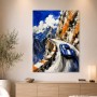 Sportwagen am Pass als Leinwand oder Wandbild
