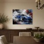 Dynamisches Sportwagen Wandbild oder Kunstdruck mit expressiver Bewegung