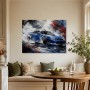 Dynamisches Sportwagen Wandbild oder Kunstdruck mit expressiver Bewegung