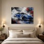 Dynamisches Sportwagen Wandbild oder Kunstdruck mit expressiver Bewegung