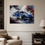 Dynamisches Sportwagen Wandbild oder Kunstdruck mit expressiver Bewegung