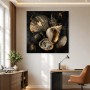 Muscheln in Schwarz und Gold, Wandbild oder Fine Art Print