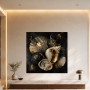 Muscheln in Schwarz und Gold, Wandbild oder Fine Art Print