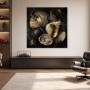 Muscheln in Schwarz und Gold, Wandbild oder Fine Art Print
