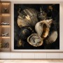 Muscheln in Schwarz und Gold, Wandbild oder Fine Art Print