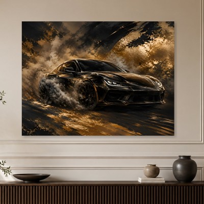 Dynamischer Sportwagen als Modernes Wandbild oder Acrylbild