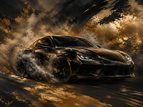 Dynamischer Sportwagen als Modernes Wandbild oder Acrylbild