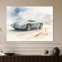 Silberner Roadster als Leinwand oder Fine Art Print