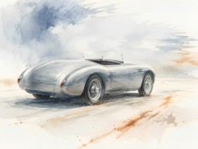 Silberner Roadster als Leinwand oder Fine Art Print Silberner Roadster als Leinwand oder Fine Art Print