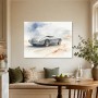 Silberner Roadster als Leinwand oder Fine Art Print