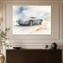 Silberner Roadster als Leinwand oder Fine Art Print