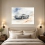 Silberner Roadster als Leinwand oder Fine Art Print