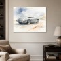 Silberner Roadster als Leinwand oder Fine Art Print
