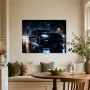 Dynamischer Sportwagen im Regen, Leinwand oder Poster