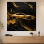 Goldener Sportwagen als Leinwand oder Acrylbild