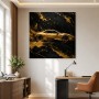 Goldener Sportwagen als Leinwand oder Acrylbild