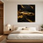 Goldener Sportwagen als Leinwand oder Acrylbild