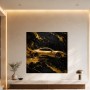 Goldener Sportwagen als Leinwand oder Acrylbild